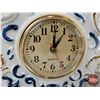 Image 9 : Vintage Victorian Porcelain Quartz Table Clock : Blue & White w/Gold Accents : Stage Coach (Battery 