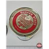 Image 6 : Oil Combo (2) : Quaker State Super Blend Oil Can (Full) w/Enamel Funnel (Oil Can Measures : 6"H x 4"