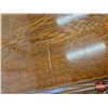 Image 10 : Knechtels Ltd. Trestle Base Wooden Table w/Leaf & Pressback Chairs (6)  (Measurement With Out Leaf :