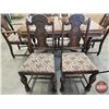 Image 5 : Knechtels Ltd. Trestle Base Wooden Table w/Leaf & Pressback Chairs (6)  (Measurement With Out Leaf :