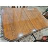Image 9 : Knechtels Ltd. Trestle Base Wooden Table w/Leaf & Pressback Chairs (6)  (Measurement With Out Leaf :