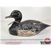 Image 2 : Wooden Duck Decoy (Consignor Tag - Working Blue Bill Drake c. 1940 Lake St.Peter)  (Measures : 5-1/2