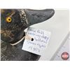 Image 10 : Wooden Duck Decoy (Consignor Tag - Working Blue Bill Hollow Glass Eyes 1940's)  (Measures : 5-1/4"H