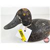 Image 11 : Wooden Duck Decoy (Consignor Tag - Working Blue Bill Hollow Glass Eyes 1940's)  (Measures : 5-1/4"H