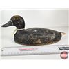 Image 2 : Wooden Duck Decoy (Consignor Tag - Working Blue Bill Hollow Glass Eyes 1940's)  (Measures : 5-1/4"H