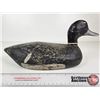 Image 5 : Wooden Duck Decoy (Consignor Tag - Working Blue Bill Drake 1950's)  (Measures : 6-1/2"H x 5-1/2"W x 