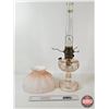 Image 10 : Aladdin Oil Lamp : Model B Burner : Washington Drape : Pink Hue Font w/Hand Blown Glass Modern Shade