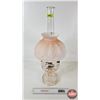 Image 2 : Aladdin Oil Lamp : Model B Burner : Washington Drape : Pink Hue Font w/Hand Blown Glass Modern Shade