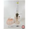 Image 3 : Aladdin Oil Lamp : Model B Burner : Washington Drape : Pink Hue Font w/Hand Blown Glass Modern Shade