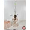 Image 6 : Aladdin Oil Lamp : Model B Burner : Washington Drape : Pink Hue Font w/Hand Blown Glass Modern Shade