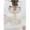 Image 7 : Aladdin Oil Lamp : Model B Burner : Washington Drape : Pink Hue Font w/Hand Blown Glass Modern Shade