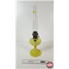 Image 10 : Aladdin Oil Lamp : Model B Burner : Vertique : Vaseline Glass Font w/Old New Stock Aladdin Chimney &