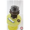 Image 11 : Aladdin Oil Lamp : Model B Burner : Vertique : Vaseline Glass Font w/Old New Stock Aladdin Chimney &