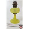 Image 6 : Aladdin Oil Lamp : Model B Burner : Vertique : Vaseline Glass Font w/Old New Stock Aladdin Chimney &