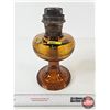 Image 1 : Aladdin Oil Lamp : Model B Burner : Beehive : Amber Glass Font (No Chimney) (Total Height : 12")