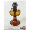Image 3 : Aladdin Oil Lamp : Model B Burner : Beehive : Amber Glass Font (No Chimney) (Total Height : 12")