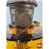 Image 5 : Aladdin Oil Lamp : Model B Burner : Beehive : Amber Glass Font (No Chimney) (Total Height : 12")