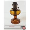 Image 6 : Aladdin Oil Lamp : Model B Burner : Beehive : Amber Glass Font (No Chimney) (Total Height : 12")