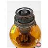 Image 7 : Aladdin Oil Lamp : Model B Burner : Beehive : Amber Glass Font (No Chimney) (Total Height : 12")