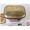 Image 6 : Blue Ribbon Tea Tin : Red Label (Measures : 9"H x 7"W x 4-3/4"D)