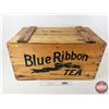 Image 1 : Blue Ribbon Tea Wooden Crate  (Measures : 16-1/2"H x 31-1/2"W x 18"D)