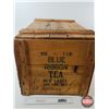 Image 4 : Blue Ribbon Tea Wooden Crate  (Measures : 16-1/2"H x 31-1/2"W x 18"D)