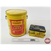 Image 1 : Lard Tins (2) : - Hormel Lard Pail - Olympic Brand Lard Lunch Box Tin (Hormel Measures : 11-3/4"H x 
