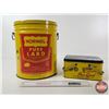 Image 2 : Lard Tins (2) : - Hormel Lard Pail - Olympic Brand Lard Lunch Box Tin (Hormel Measures : 11-3/4"H x 