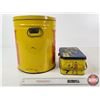 Image 3 : Lard Tins (2) : - Hormel Lard Pail - Olympic Brand Lard Lunch Box Tin (Hormel Measures : 11-3/4"H x 