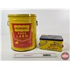 Image 4 : Lard Tins (2) : - Hormel Lard Pail - Olympic Brand Lard Lunch Box Tin (Hormel Measures : 11-3/4"H x 