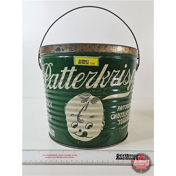 Patterkrips Patterson Chocolates Limited Pail  (Measures : 9-1/4"H x 10-1/4"Dia)