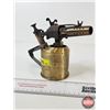 Image 6 : Optimus No. 321 Brass Blow Torch w/Square Nails & Eddy Matchbox (Blower Measures : 6"H)