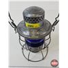 Image 2 : CPR Railway Lamp : Hiram L Piper Co. Ltd. : Cobalt Blue Lense  (Measures : 10"H)