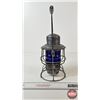 Image 3 : CPR Railway Lamp : Hiram L Piper Co. Ltd. : Cobalt Blue Lense  (Measures : 10"H)