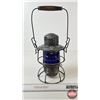 Image 4 : CPR Railway Lamp : Hiram L Piper Co. Ltd. : Cobalt Blue Lense  (Measures : 10"H)