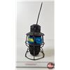Image 3 : Railway Lamp : Hiram L Piper Co. Ltd. : Blue Lense  (Measures : 9-1/2"H)