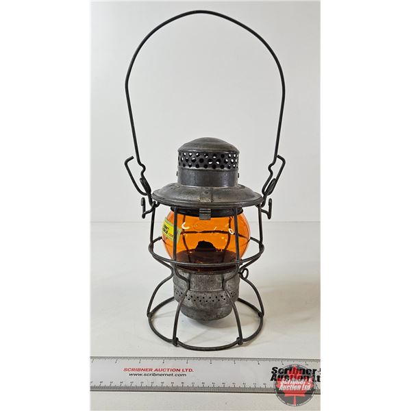 CNR Railway Lamp : Hiram L Piper Co. Ltd. : Orange Lense  (Measures : 10"H)