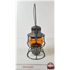 Image 2 : CNR Railway Lamp : Hiram L Piper Co. Ltd. : Orange Lense  (Measures : 10"H)