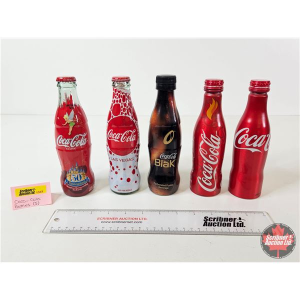 Coke Bottles (5) : - Glass Disney 50th Anniversary (Full) - Glass Las Vegas (Full) - Aluminum (Full)