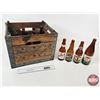 Image 1 : Silver Woods Wooden Shipping Crate w/Assorted Vintage Beer Bottles (12) : Incl. - Saskatoon Beer - B