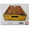 Image 7 : Coca-Cola Yellow Painted Wooden 24 Bottle Crate (c. 1960's) (Measures : 4"H x 18-1/4"W x 12"D)