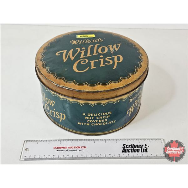 Willards' Willow Crisp Tin (Measures : 5-1/4"H x 10-1/2"Dia)