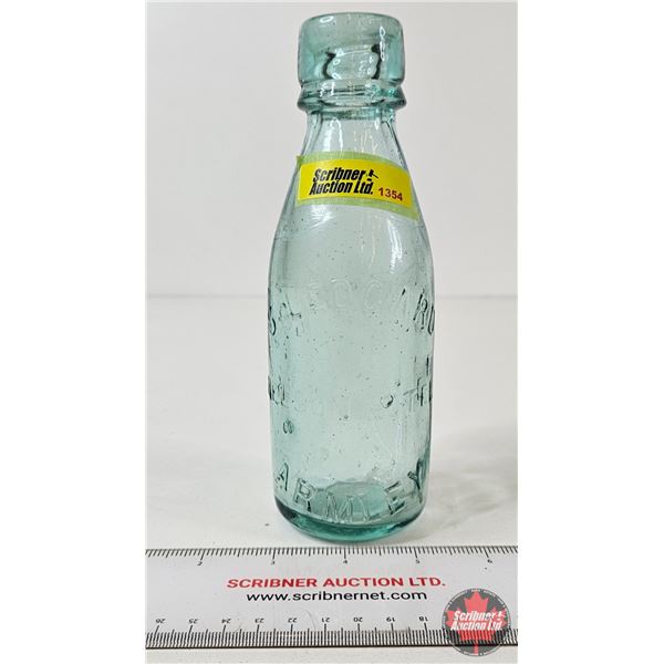 Blob Top Bottle : Embossed "S. Ledgard Nelson Hotel Armley" (Aqua) (Measures : 7-1/2"H)