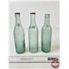 Image 8 : Aqua Embossed Bottles (3) : - The Empire Brewing Co. Ltd. - (2) Brandon Brewing Co. (All Measures : 