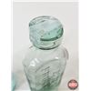 Image 3 : Aqua Embossed Bottles (3) : - Florida Water Murray & Lanman Druggists - Scott's Emulsion - Eno's Fru