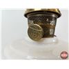 Image 3 : Aladdin Oil Lamp : Model B Burner : Tall Lincoln Drape : Alacite Font c/w Aladdin Chimney Box (NOTE 