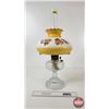 Image 1 : Aladdin Oil Lamp : Model B Burner : Colonial : Clear Glass Font w/Ruffle Top Shade (c. 1933) (Measur