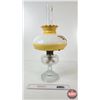 Image 3 : Aladdin Oil Lamp : Model B Burner : Colonial : Clear Glass Font w/Ruffle Top Shade (c. 1933) (Measur