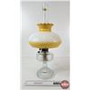 Image 4 : Aladdin Oil Lamp : Model B Burner : Colonial : Clear Glass Font w/Ruffle Top Shade (c. 1933) (Measur