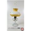 Image 5 : Aladdin Oil Lamp : Model B Burner : Colonial : Clear Glass Font w/Ruffle Top Shade (c. 1933) (Measur